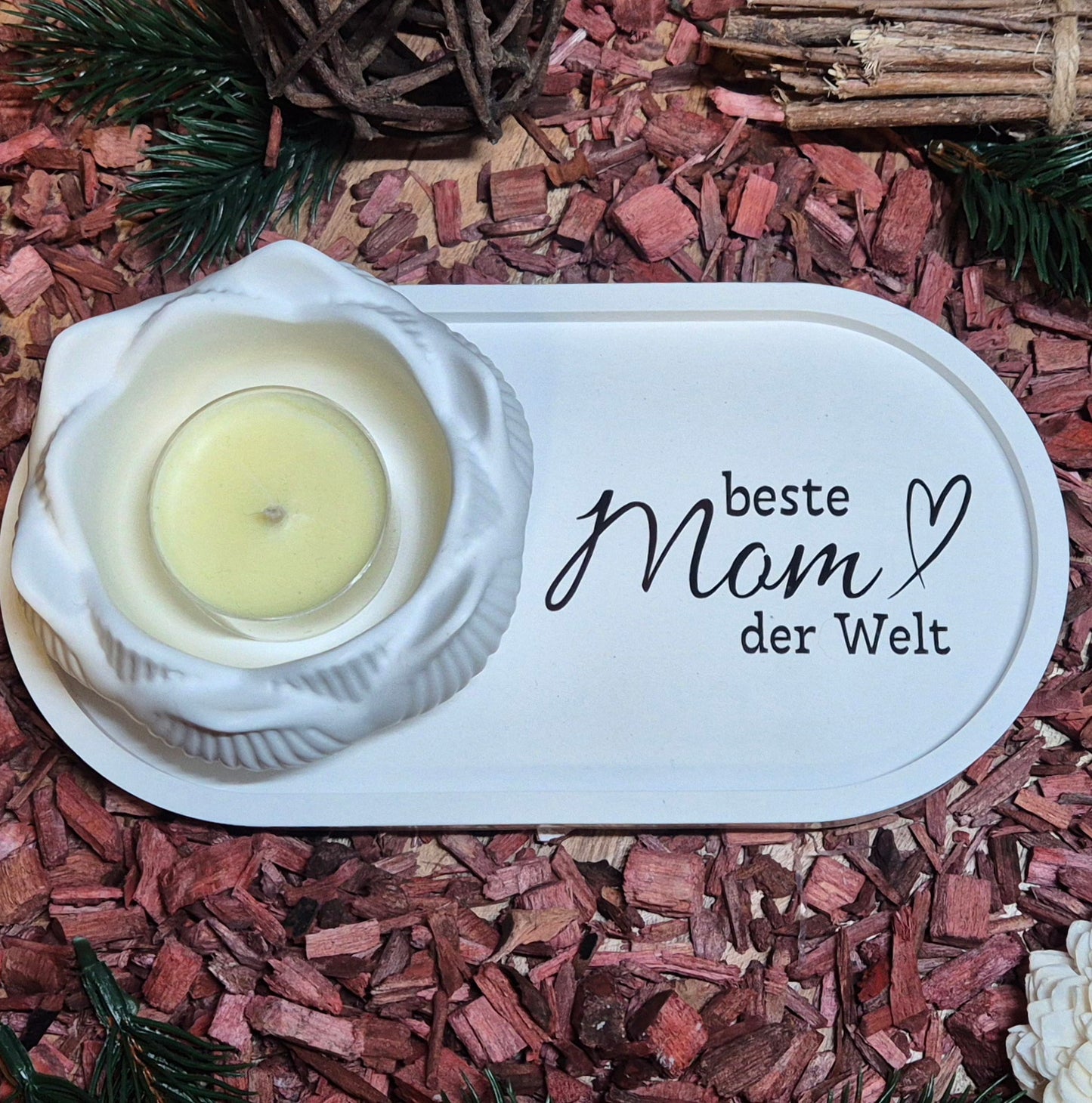 Beste Mom der Welt Set - Muttertag - Lotusblume auf Tablett