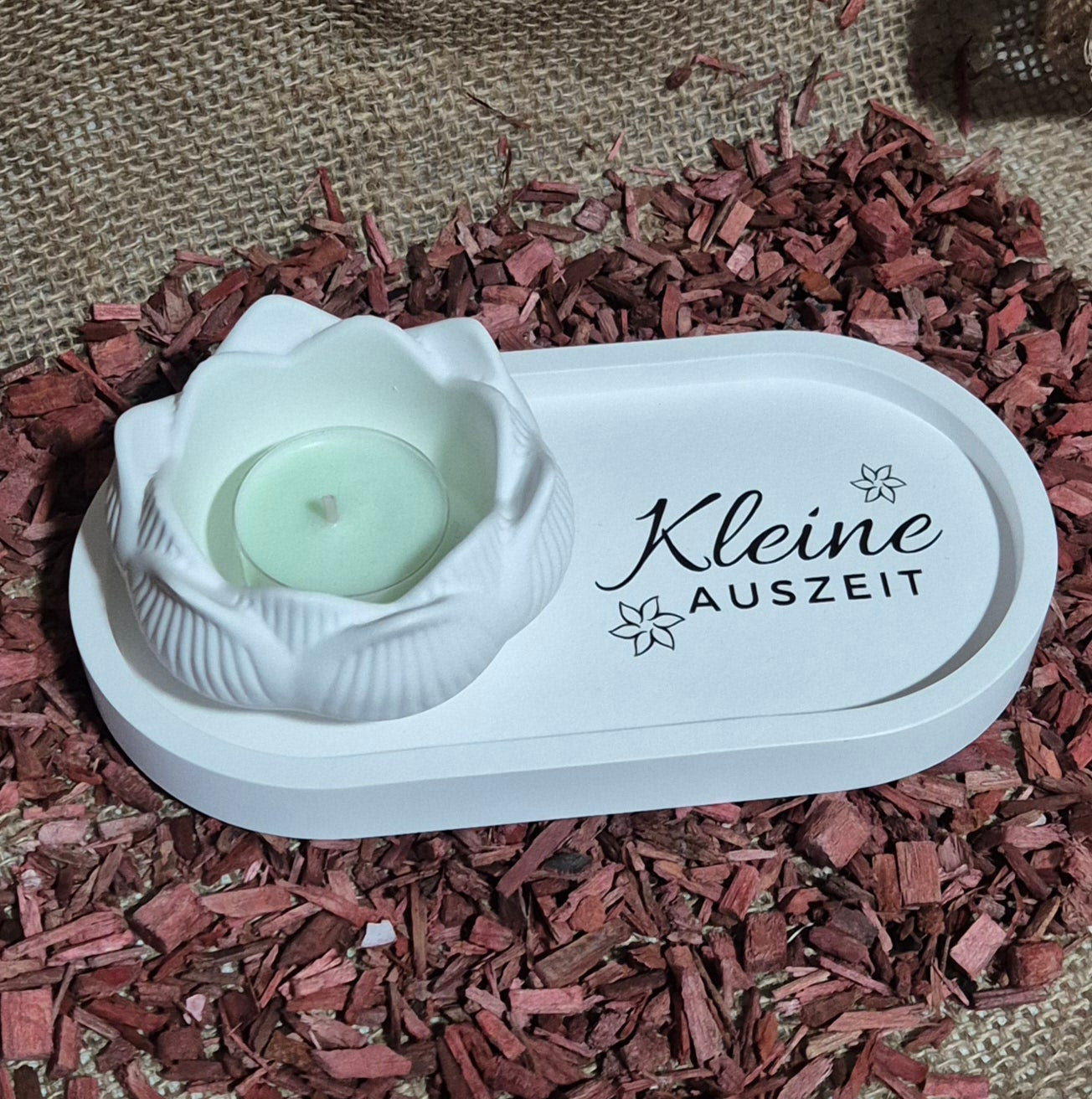 Kleine Auszeit Set - Lotusblume auf Tablett - Entspannung