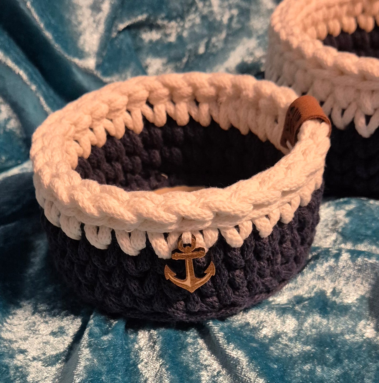 3mm Holzboden für Häkelkörbe 11/15/20 cm Maritim Set + Anhänger