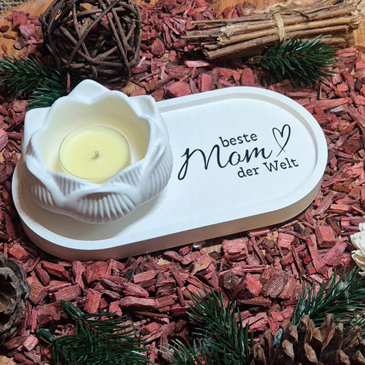 Beste Mom der Welt Set - Muttertag - Lotusblume auf Tablett