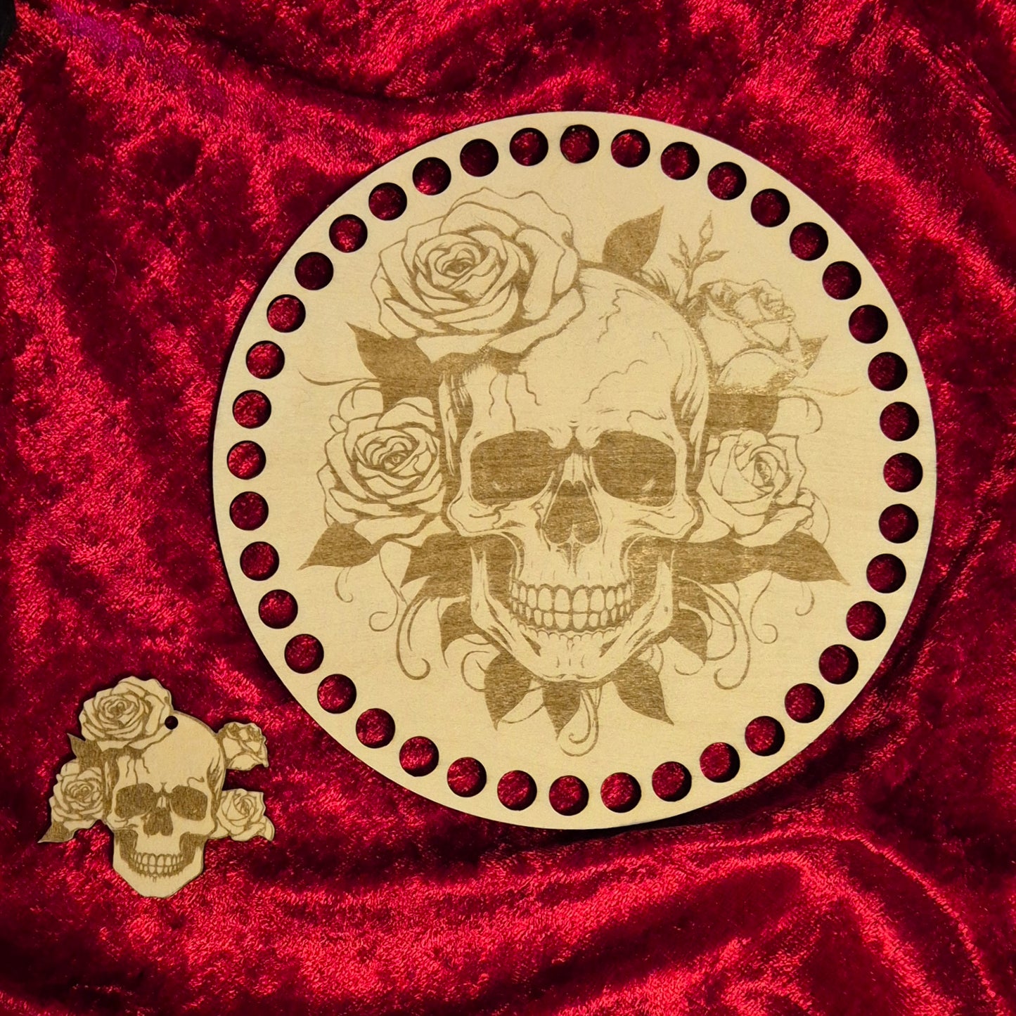 3mm Holzboden 11/15/20 cm Totenkopf Set + Anhänger