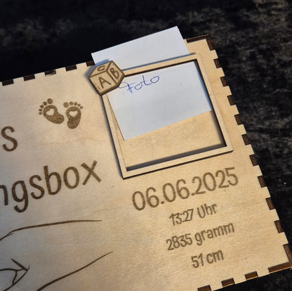 Laserdatei Baby-Erinnerungsbox personalisierbar 225x104x135mm