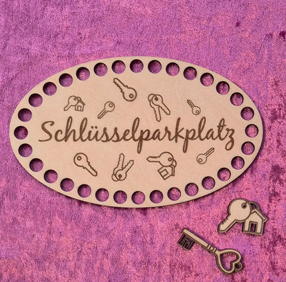 Laserdatei Häkelboden Schlüsselparkplatz 154mm + 2 Anhänger