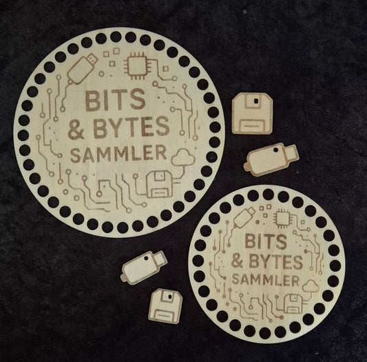 3mm Holzboden für Häkelkörbe 11/15 cm Bits & Bites Sammler + 2 Anhänger